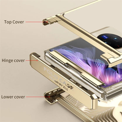 For vivo X Flip Case Slim Fit Hard PC Wing Frame Design Back Phone Cover
