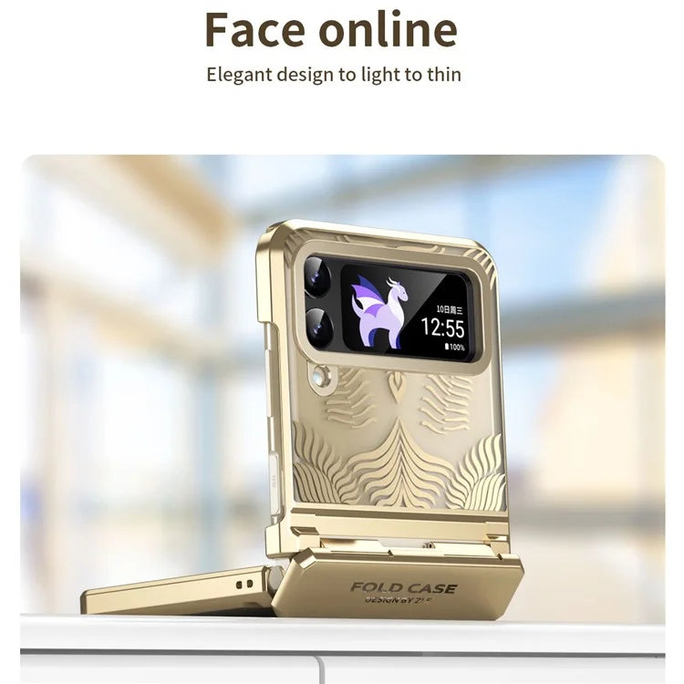 For Samsung Galaxy Z Flip4 5G Case Hard PC Wing Frame Design Protective Phone Cover