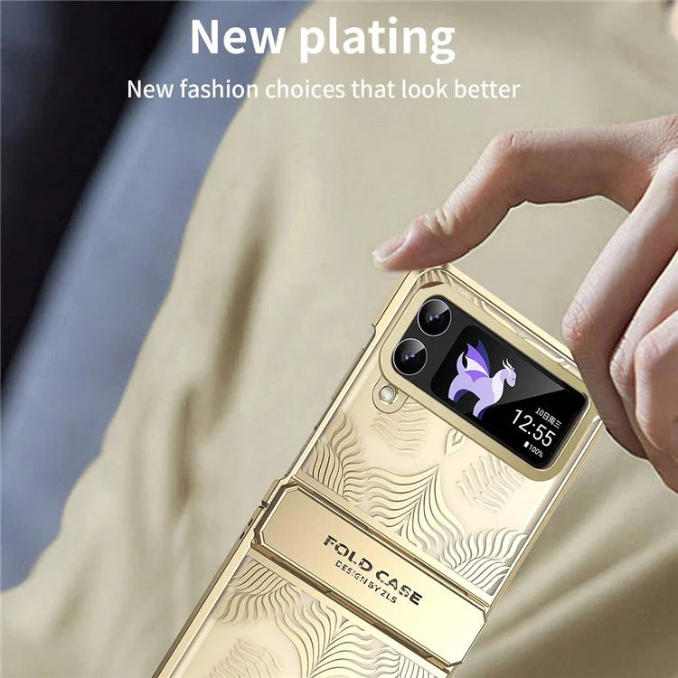 For Samsung Galaxy Z Flip4 5G Case Hard PC Wing Frame Design Protective Phone Cover