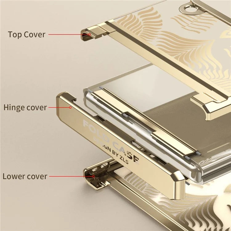 For Samsung Galaxy Z Flip4 5G Case Hard PC Wing Frame Design Protective Phone Cover