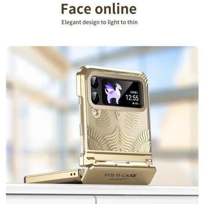 For Samsung Galaxy Z Flip4 5G Case Hard PC Wing Frame Design Protective Phone Cover