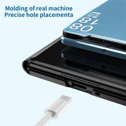 For Xiaomi Mix Fold 3 5G Case PU Leather Mirror Surface View Smart Window Phone Cover