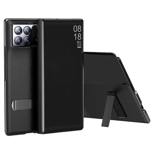 For Xiaomi Mix Fold 3 5G Case Mirror Surface PU Leather View Window Kickstand Phone Cover