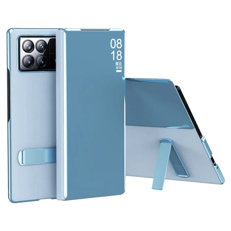 For Xiaomi Mix Fold 3 5G Case Mirror Surface PU Leather View Window Kickstand Phone Cover