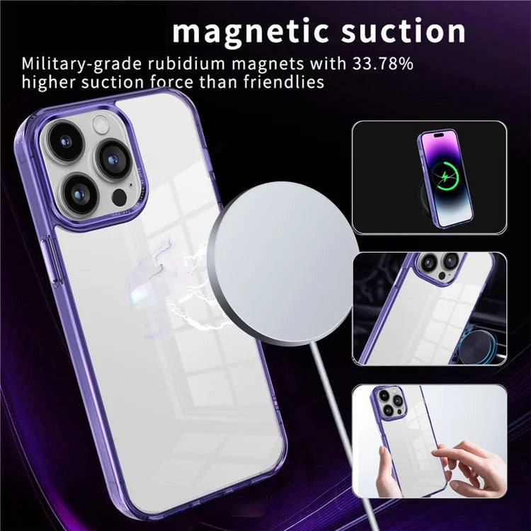 For iPhone 14 Pro Case Scratch Resistant Transparent PC+TPU Phone Cover