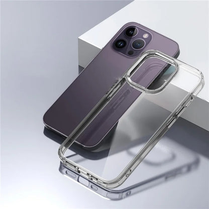 For iPhone 15 Pro Case Back Shell Transparent PC+TPU Phone Cover