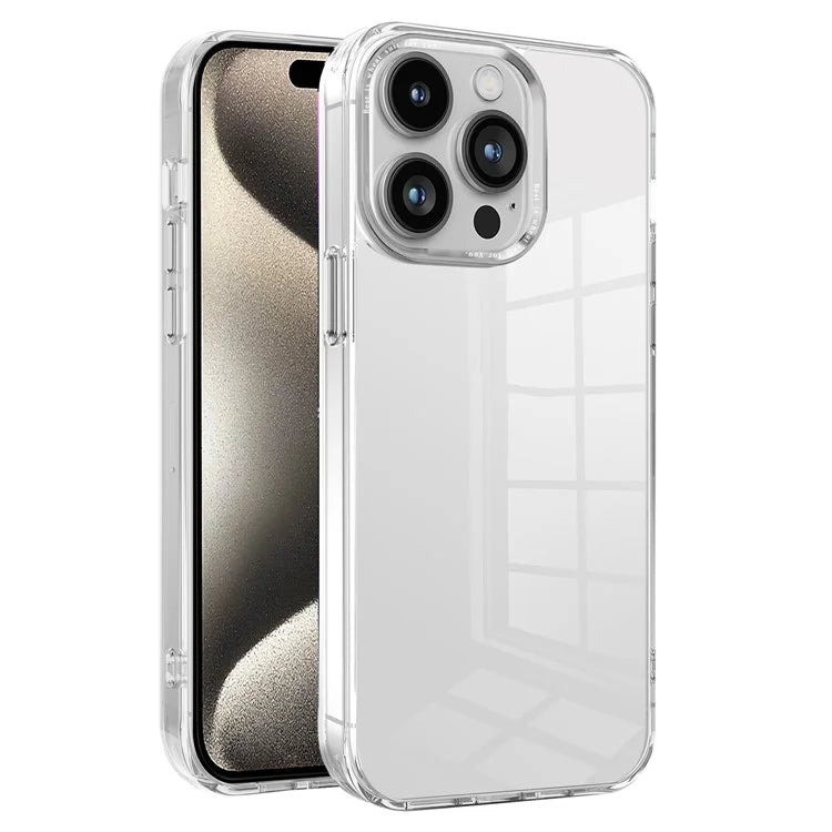 For iPhone 15 Pro Case Back Shell Transparent PC+TPU Phone Cover