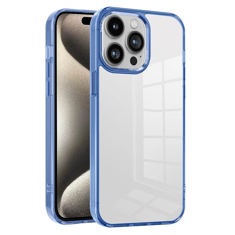For iPhone 15 Pro Case Back Shell Transparent PC+TPU Phone Cover