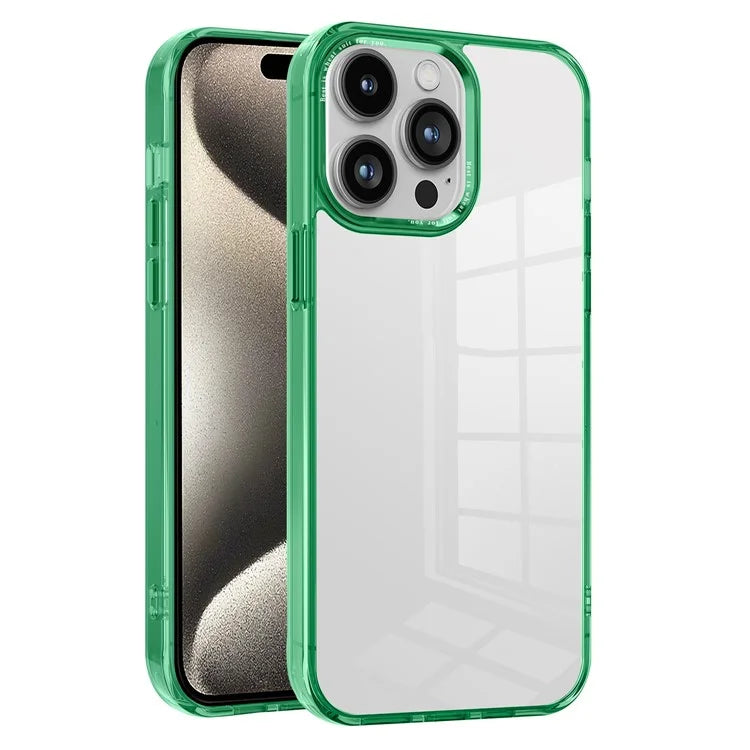 For iPhone 15 Pro Case Back Shell Transparent PC+TPU Phone Cover