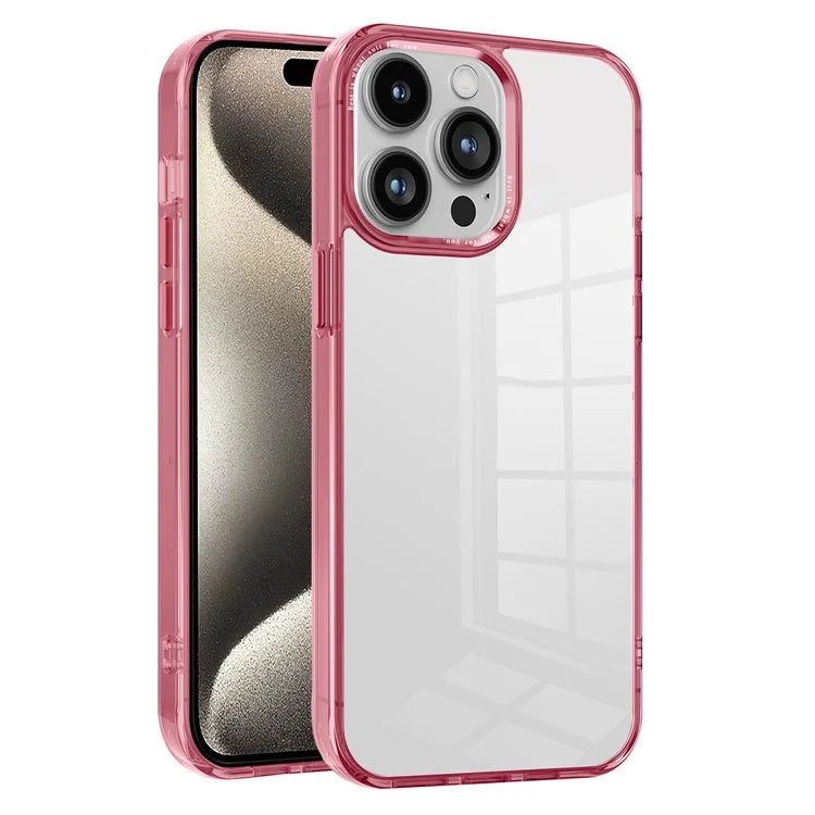 For iPhone 15 Pro Case Back Shell Transparent PC+TPU Phone Cover