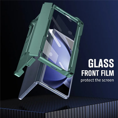 For Samsung Galaxy Z Fold5 5G Case Hinge Protection PC Phone Cover with Screen Protector / Stylus Pen