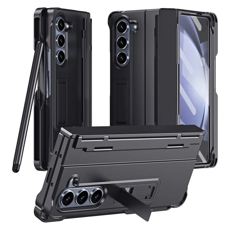 For Samsung Galaxy Z Fold5 5G Case Hinge Protection PC Phone Cover with Screen Protector / Stylus Pen