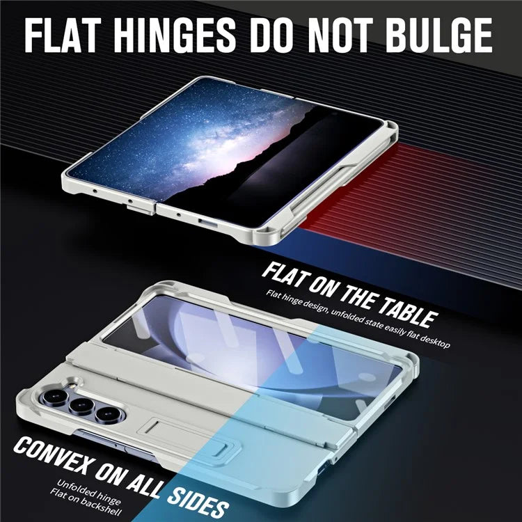 For Samsung Galaxy Z Fold5 5G Case Hinge Protection PC Phone Cover with Screen Protector / Stylus Pen