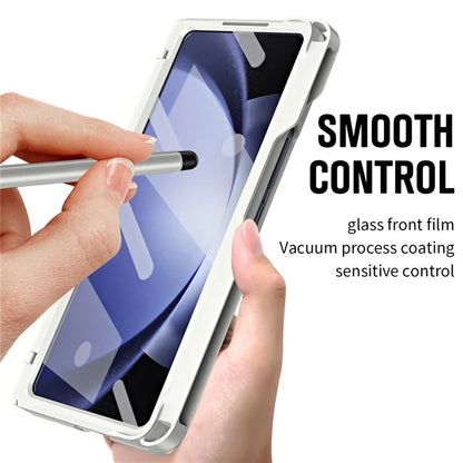 For Samsung Galaxy Z Fold5 5G Case Hinge Protection PC Phone Cover with Screen Protector / Stylus Pen