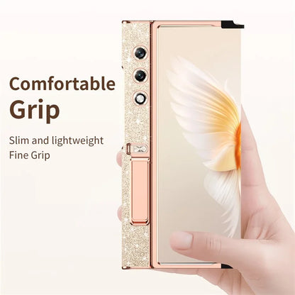 For Honor V Purse Case Glitter Hard PC Folding Phone Cover