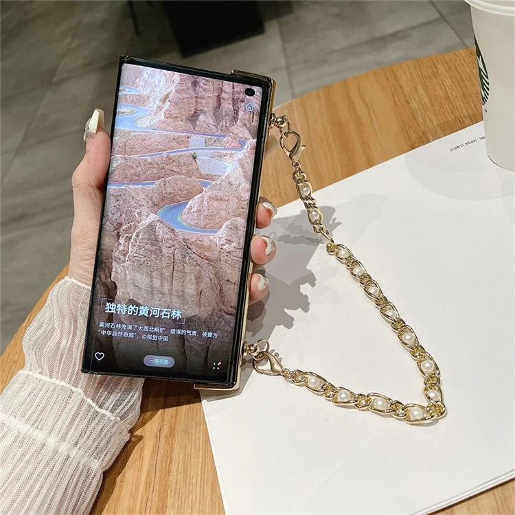 For Honor V Purse Case Hand Chain Bracelet PC+PU Phone Cover