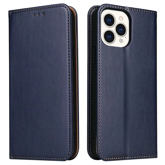 FIERRE SHANN For iPhone 15 Pro Case Magnetic Auto Closing PU Leather Phone Cover