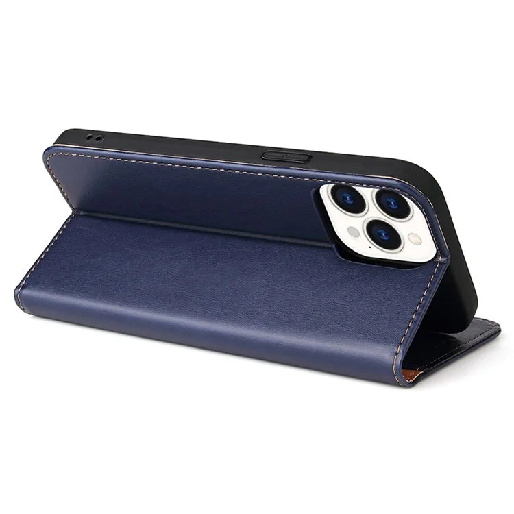 FIERRE SHANN For iPhone 15 Pro Case Magnetic Auto Closing PU Leather Phone Cover