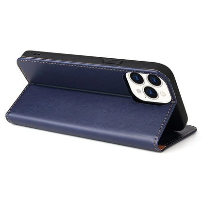 FIERRE SHANN For iPhone 15 Pro Case Magnetic Auto Closing PU Leather Phone Cover