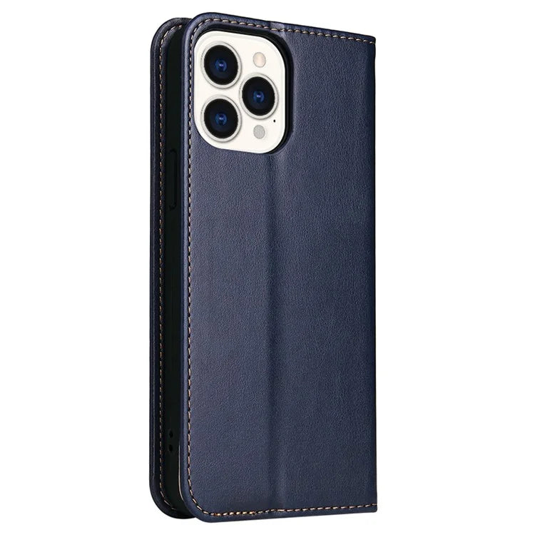 FIERRE SHANN For iPhone 15 Pro Case Magnetic Auto Closing PU Leather Phone Cover