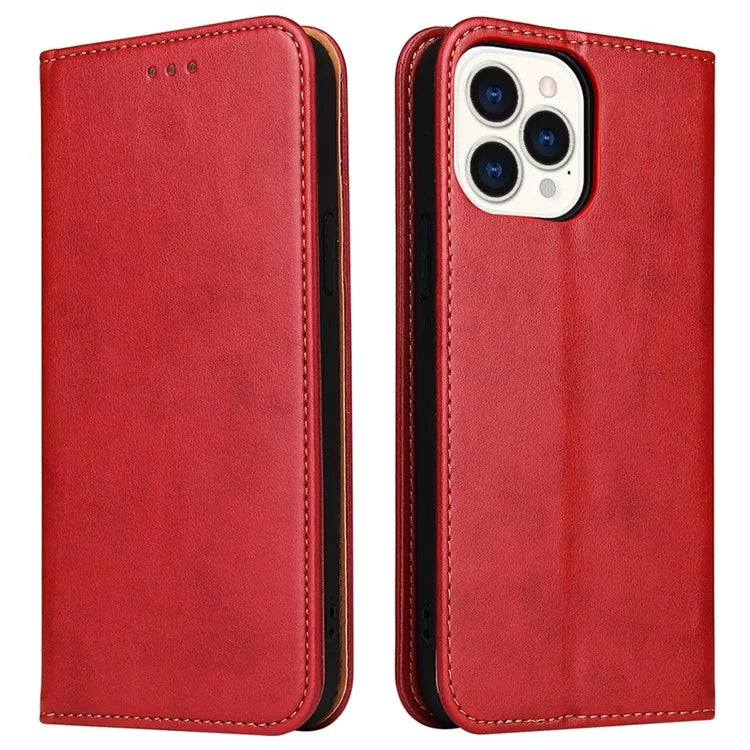 FIERRE SHANN For iPhone 15 Pro Case Magnetic Auto Closing PU Leather Phone Cover