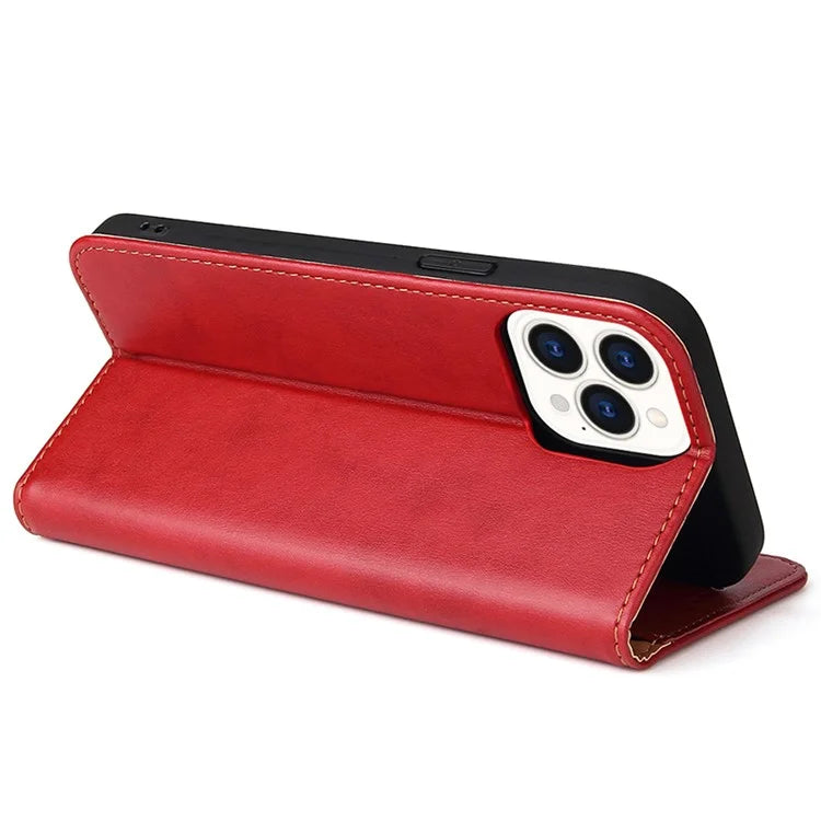 FIERRE SHANN For iPhone 15 Pro Case Magnetic Auto Closing PU Leather Phone Cover
