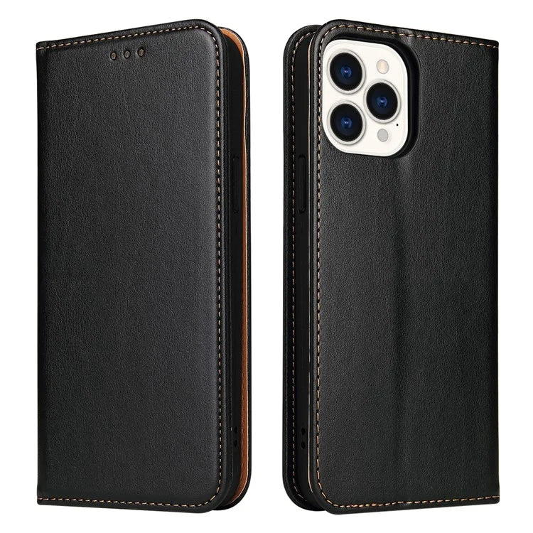 FIERRE SHANN For iPhone 15 Pro Case Magnetic Auto Closing PU Leather Phone Cover