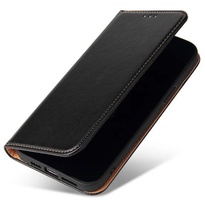FIERRE SHANN For iPhone 15 Pro Case Magnetic Auto Closing PU Leather Phone Cover