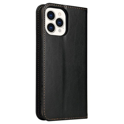 FIERRE SHANN For iPhone 15 Pro Case Magnetic Auto Closing PU Leather Phone Cover