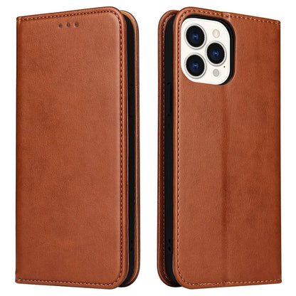 FIERRE SHANN For iPhone 15 Pro Case Magnetic Auto Closing PU Leather Phone Cover