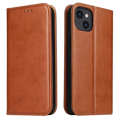 FIERRE SHANN For iPhone 15 Case Stand Wallet PU Leather Phone Cover