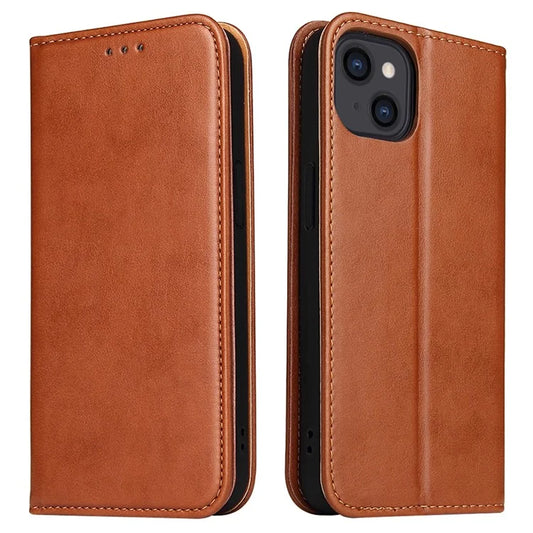 FIERRE SHANN For iPhone 15 Case Stand Wallet PU Leather Phone Cover