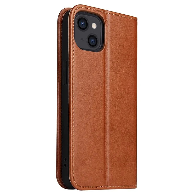 FIERRE SHANN For iPhone 15 Case Stand Wallet PU Leather Phone Cover