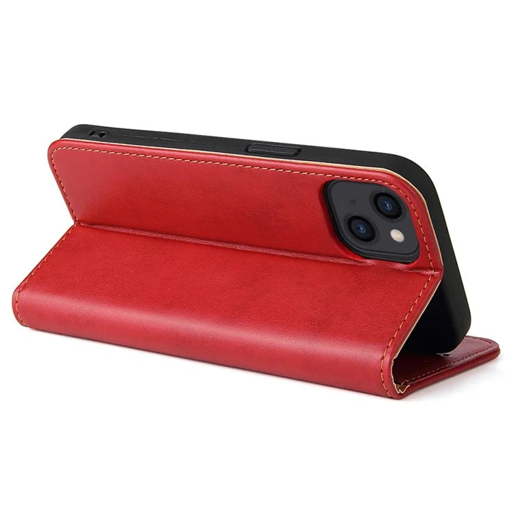 FIERRE SHANN For iPhone 15 Case Stand Wallet PU Leather Phone Cover