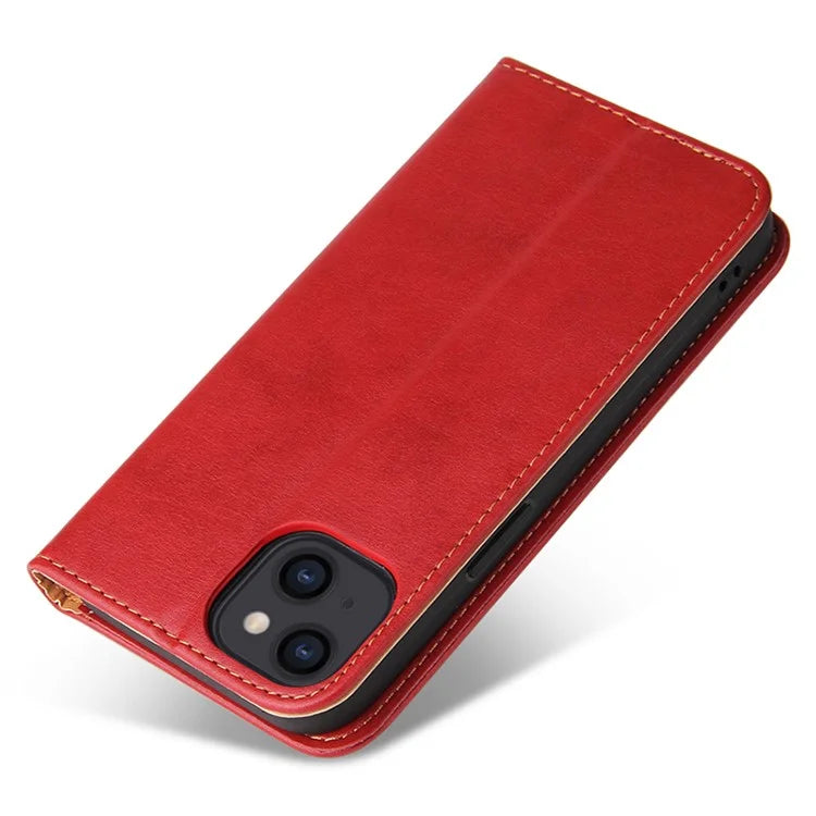 FIERRE SHANN For iPhone 15 Case Stand Wallet PU Leather Phone Cover