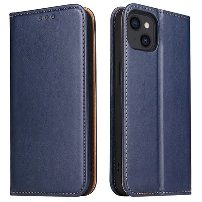 FIERRE SHANN For iPhone 15 Case Stand Wallet PU Leather Phone Cover