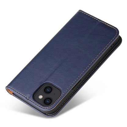 FIERRE SHANN For iPhone 15 Case Stand Wallet PU Leather Phone Cover