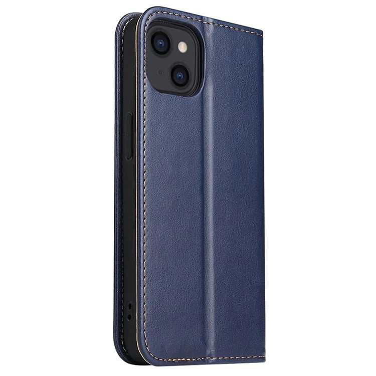 FIERRE SHANN For iPhone 15 Case Stand Wallet PU Leather Phone Cover