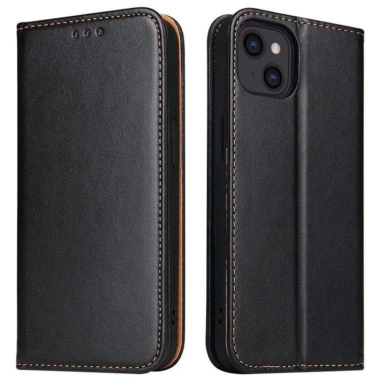FIERRE SHANN For iPhone 15 Case Stand Wallet PU Leather Phone Cover