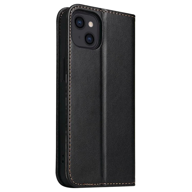 FIERRE SHANN For iPhone 15 Case Stand Wallet PU Leather Phone Cover