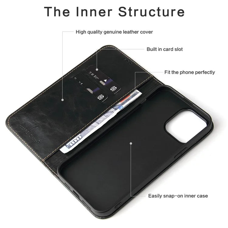 For iPhone 15 Pro Case PU Leather Stand Cell Phone Cover Wallet Tree Texture Shell