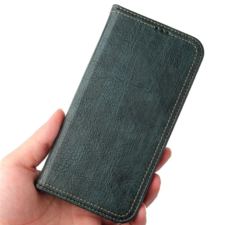 For iPhone 15 Pro Case PU Leather Stand Cell Phone Cover Wallet Tree Texture Shell