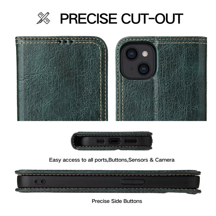 For iPhone 15 Plus Case Flip Cover PU Leather Stand Cell Phone Shell Wallet
