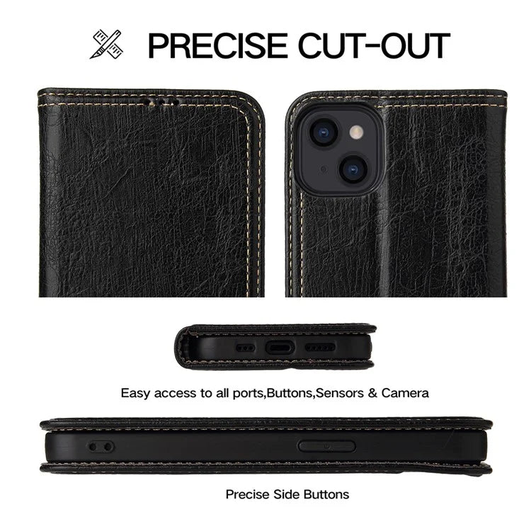 For iPhone 15 Plus Case Flip Cover PU Leather Stand Cell Phone Shell Wallet