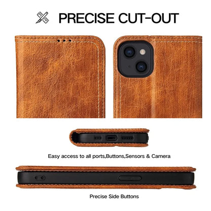 For iPhone 15 Plus Case Flip Cover PU Leather Stand Cell Phone Shell Wallet