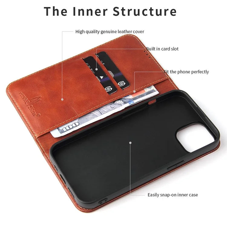 For iPhone 15 Plus Case Flip Cover PU Leather Stand Cell Phone Shell Wallet
