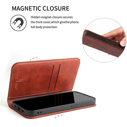 For iPhone 15 Plus Case Flip Cover PU Leather Stand Cell Phone Shell Wallet