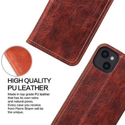 For iPhone 15 Plus Case Flip Cover PU Leather Stand Cell Phone Shell Wallet