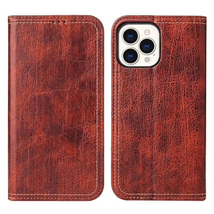 For iPhone 15 Pro Max Case Wallet Tree Texture PU Leather Stand Phone Cover