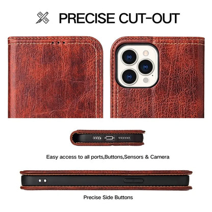 For iPhone 15 Pro Max Case Wallet Tree Texture PU Leather Stand Phone Cover